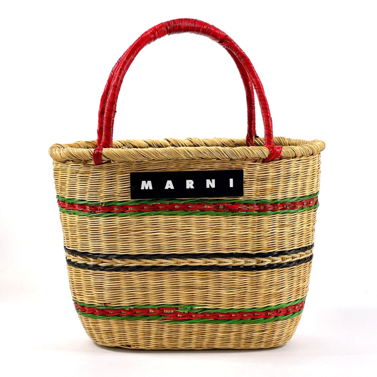 MARNI Handbag Plastics, Natural Plants beige Marni Market