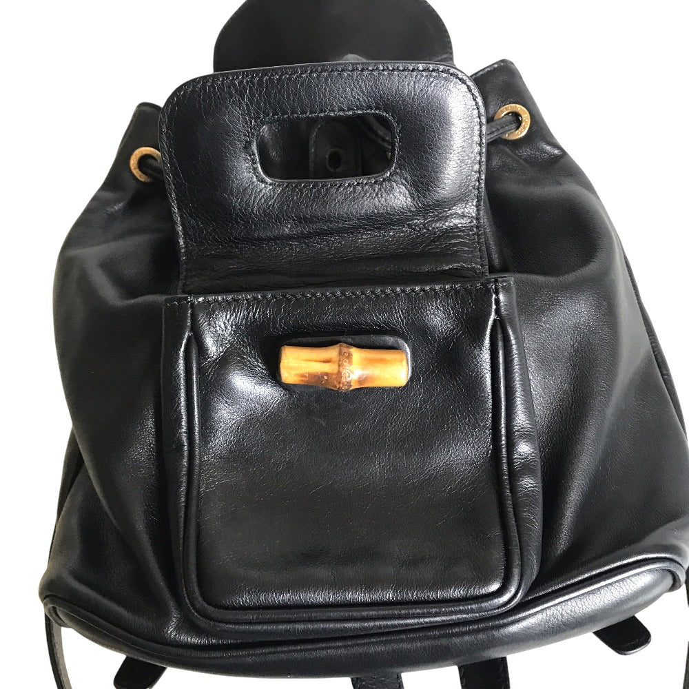 GUCCI Backpack 003 1956 0030 leather black Bamboo