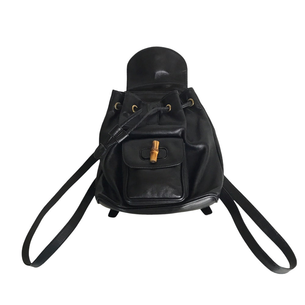 GUCCI Backpack 003 1956 0030 leather black Bamboo