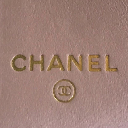 CHANEL Tri-fold wallet Matt caviar skin pink Compact wallet Matrasse COCO Mark