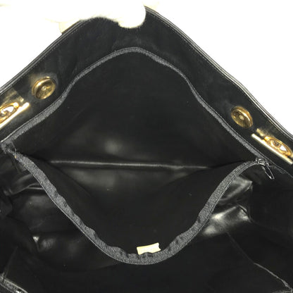 CHANEL Tote Bag leather black Shoulder Bag Matrasse quilting