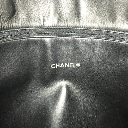 CHANEL Tote Bag leather black Shoulder Bag Matrasse quilting