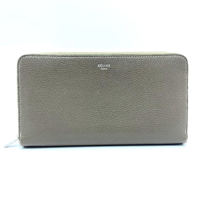 CELINE Long Wallet Purse 105003AFE leather Gurege Large Zipped multifunction Women Used Authentic