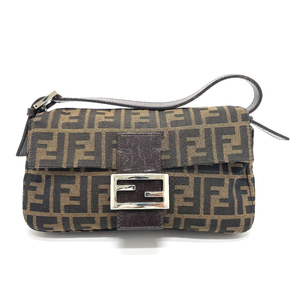 FENDI Shoulder Bag 2321.26424 Canvas / leather Brown type FF Logo Zucca Pattern Mamma Bucket