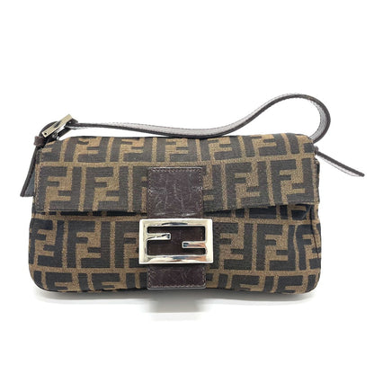 FENDI Shoulder Bag 2321.26424 Canvas / leather Brown type FF Logo Zucca Pattern Mamma Bucket