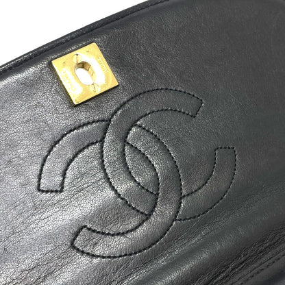 CHANEL Shoulder Bag lambskin black CCCOCO Mark Pochette Women Used Authentic