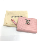 LOUIS VUITTON Folded wallet M63791 leather pink LVMetal New wave zip Women Used Authentic