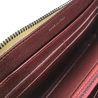 CHANEL Long Wallet Purse Zip Around Gradation Matrasse lambskin Gold x Brown Women Used Authentic
