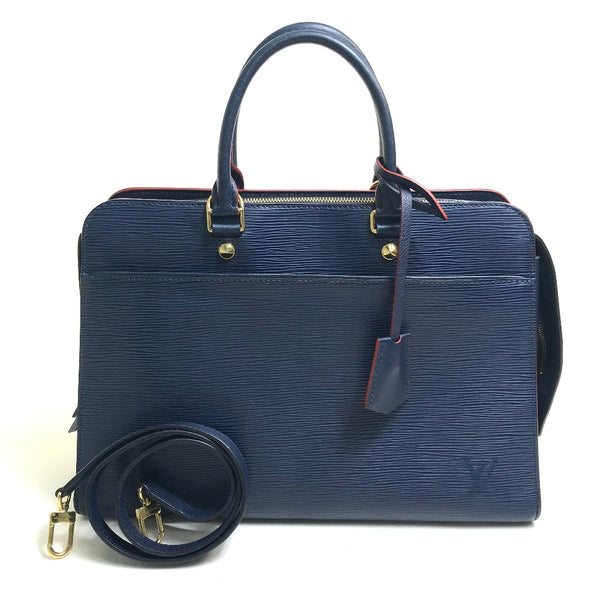 LOUIS VUITTON Handbag Bag 2WAY Epi Vaneau GM Epi Leather M54150 Navy x red Women Used Authentic