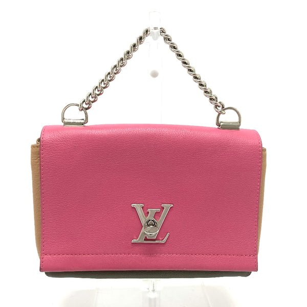 LOUIS VUITTON Shoulder Bag Bag 2WAY handbag Tricolor Rock Me 2 BB leather M54103 Pink x Khaki x Beige Women Used Authentic