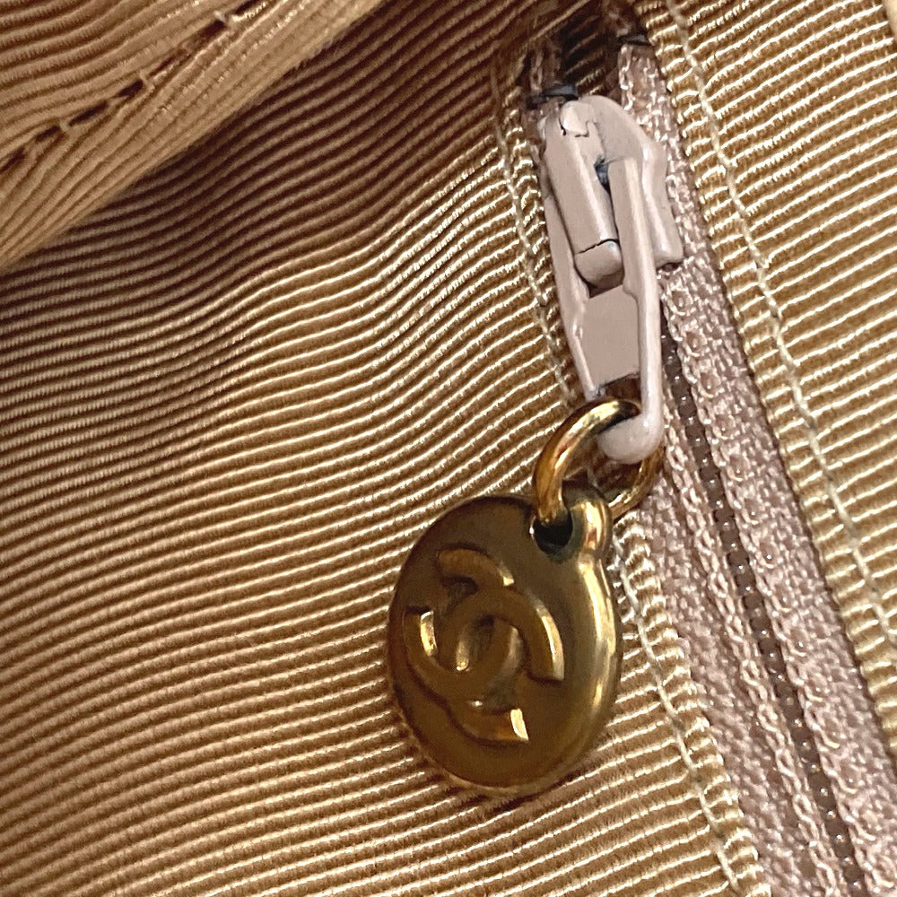 CHANEL Tote Bag Caviar skin beige logo