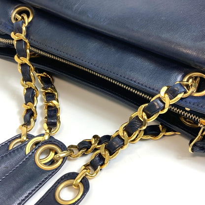 CHANEL Shoulder Bag lambskin Navy CC COCO Mark Coco ball Women Used Authentic