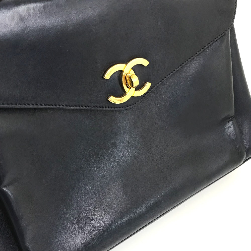 CHANEL Shoulder Bag lambskin Navy CC COCO Mark Coco ball Women Used Authentic