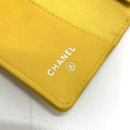 CHANEL Key case Key holder  Calfskin yellow COCO Mark Diamond CC Women Used Authentic