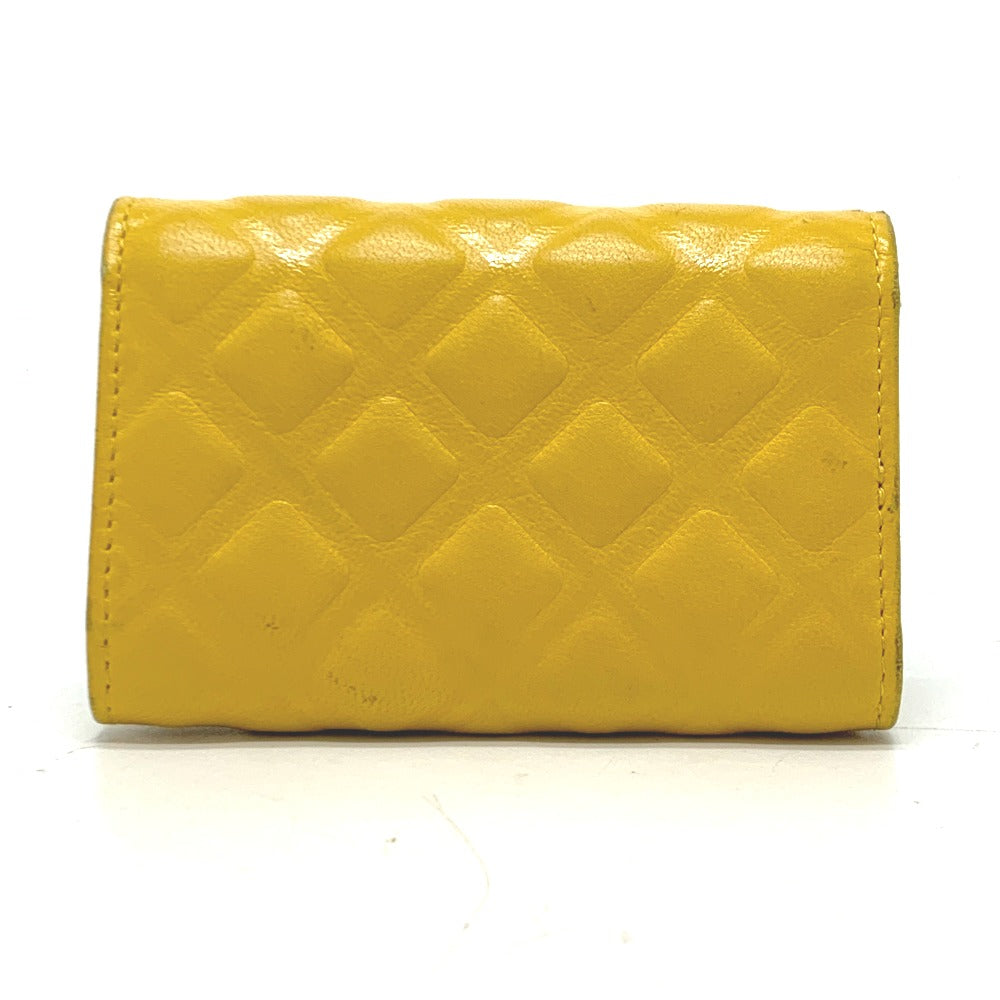 CHANEL Key case Key holder  Calfskin yellow COCO Mark Diamond CC Women Used Authentic