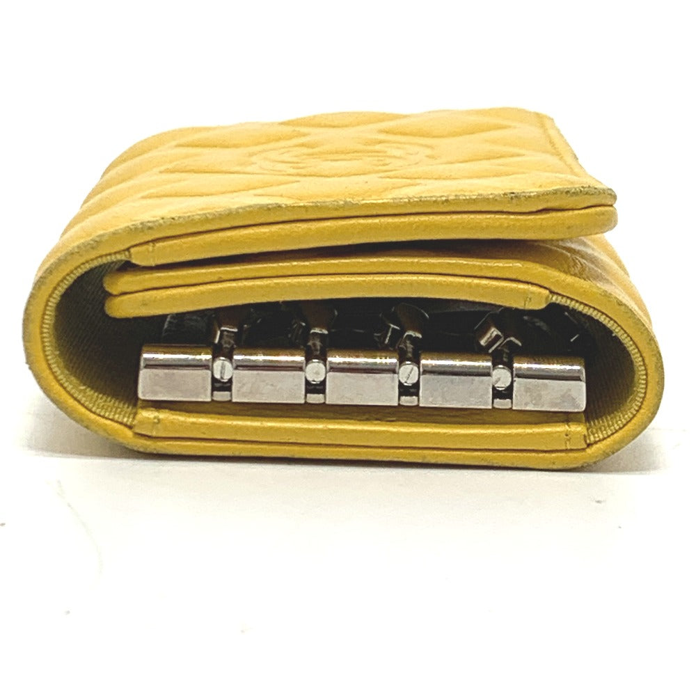 CHANEL Key case Key holder  Calfskin yellow COCO Mark Diamond CC Women Used Authentic