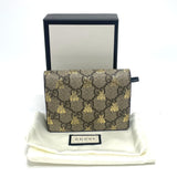 GUCCI Folded wallet Compact wallet GG BEE BEE GG Supreme Canvas 508057 beige mens Used Authentic