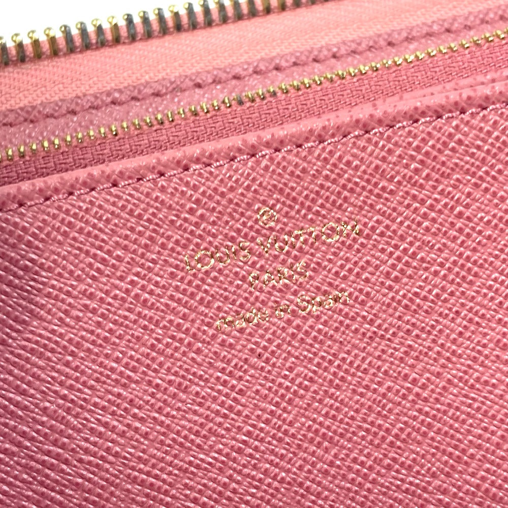 LOUIS VUITTON Long Wallet Purse M81182 Monogram denim pink Monogram denim Zippy wallet Women Used Authentic