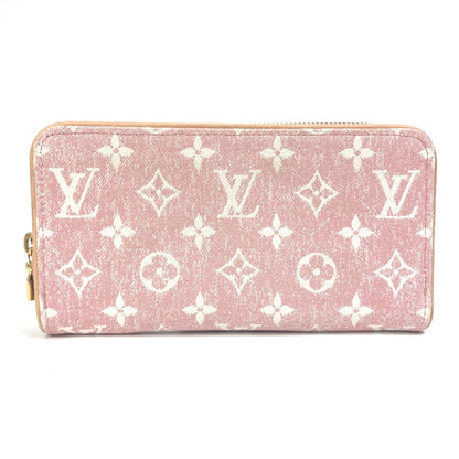 LOUIS VUITTON Long Wallet Purse M81182 Monogram denim pink Monogram denim Zippy wallet Women Used Authentic