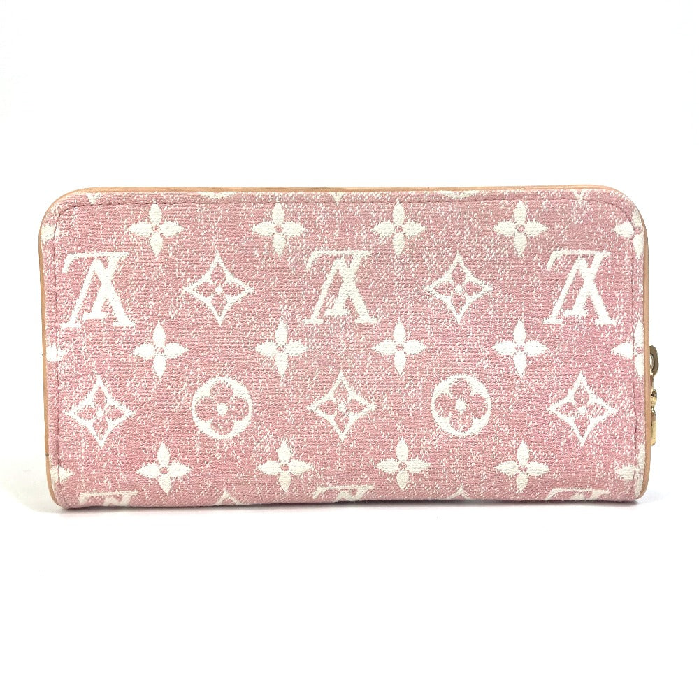 LOUIS VUITTON Long Wallet Purse M81182 Monogram denim pink Monogram denim Zippy wallet Women Used Authentic