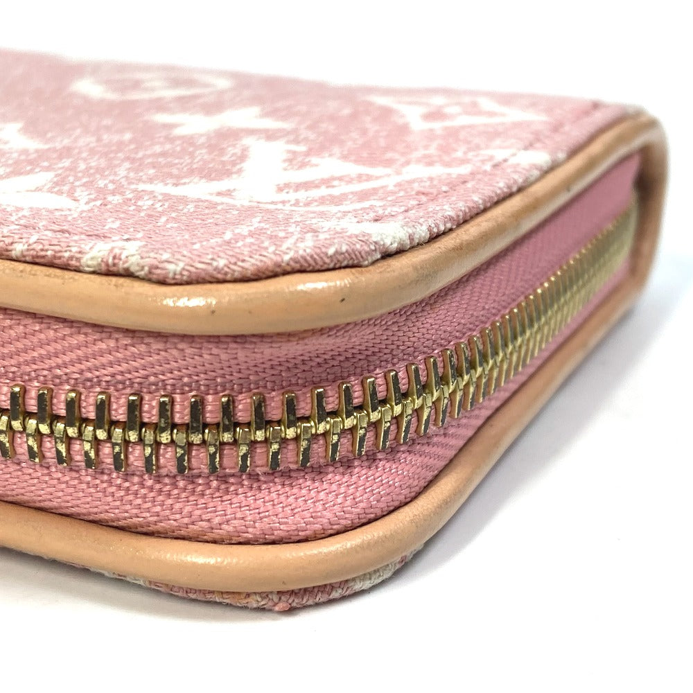 LOUIS VUITTON Long Wallet Purse M81182 Monogram denim pink Monogram denim Zippy wallet Women Used Authentic