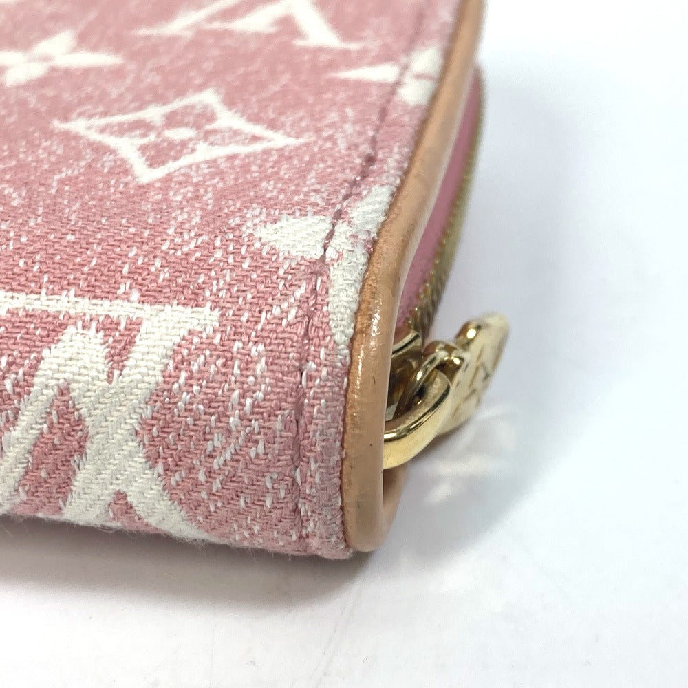 LOUIS VUITTON Long Wallet Purse M81182 Monogram denim pink Monogram denim Zippy wallet Women Used Authentic