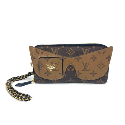 LOUIS VUITTON Long Wallet Purse M68796 Monogram reverse canvas Brown Monogram reverse zippy wallet shady Women Used Authentic