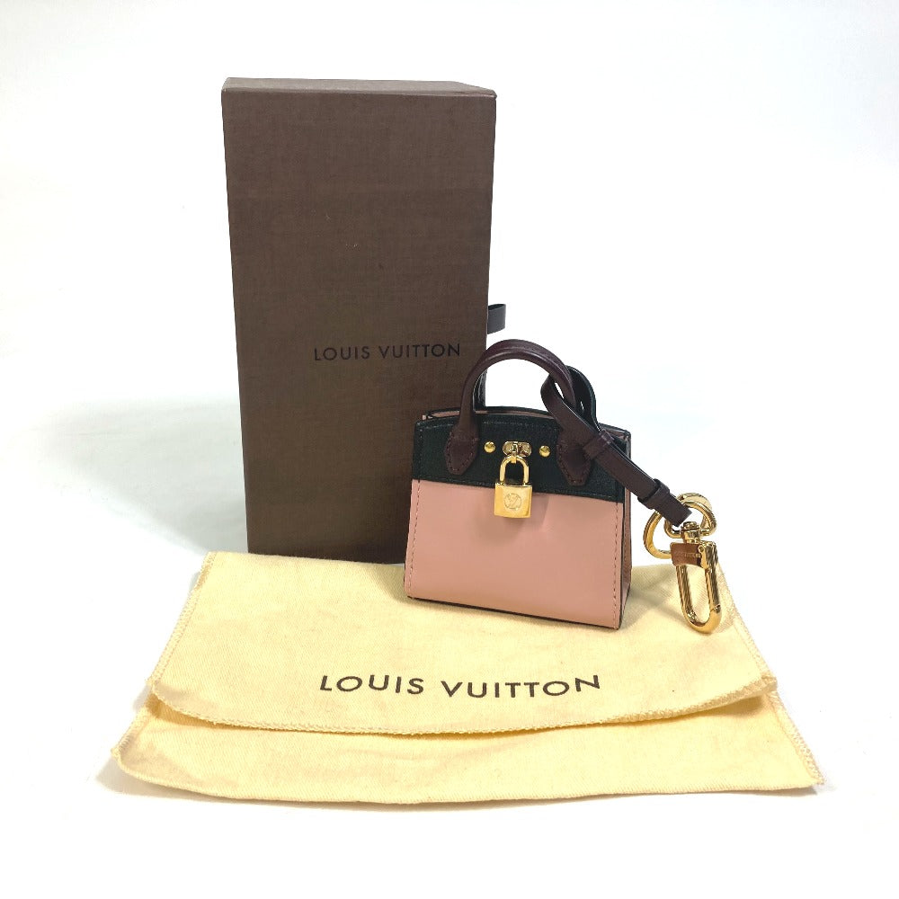 LOUIS VUITTON key ring MP1787 leather pink City steamer Women Used Authentic