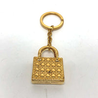 Christian Dior key ring Bag charm Accessory Lady Dior metal gold Women Used Authentic