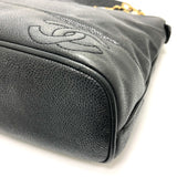 CHANEL Tote Bag Bag Trip Luco co Square Tote Chain Caviar skin black Women Used Authentic