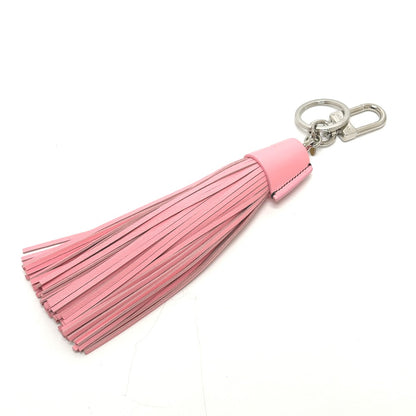 LOUIS VUITTON key ring MP1770 leather pink Tassel bag charm Women Used Authentic