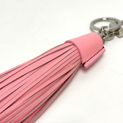 LOUIS VUITTON key ring MP1770 leather pink Tassel bag charm Women Used Authentic