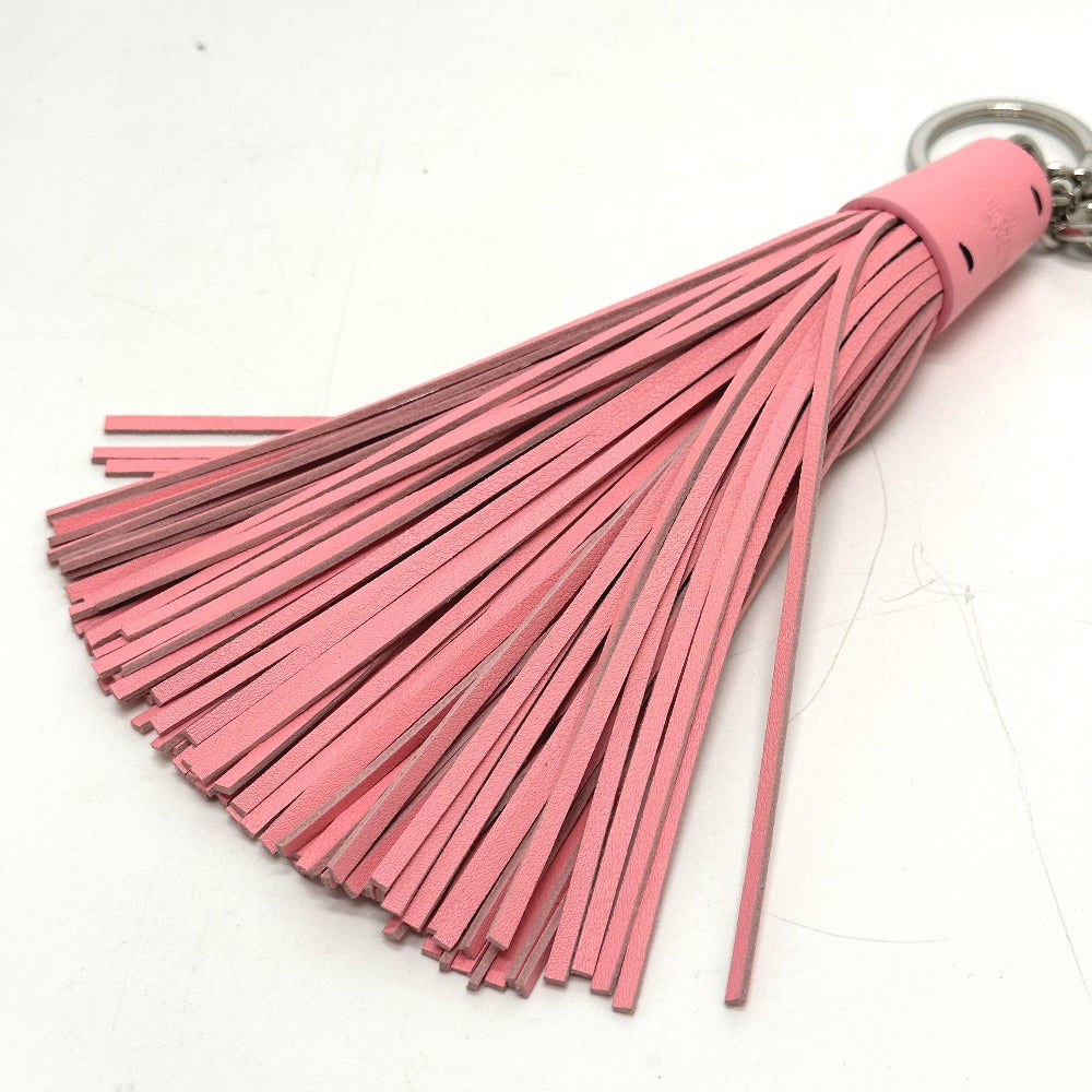 LOUIS VUITTON key ring MP1770 leather pink Tassel bag charm Women Used Authentic