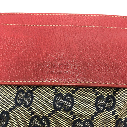 GUCCI Waist bag 28566 GG canvas / leather Red GG/logo Sling bag mens Used Authentic