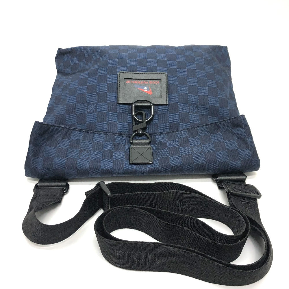 LOUIS VUITTON Shoulder Bag N41251 Nylon Navy Damier Challenge Alize Vuitton Cup mens Used Authentic