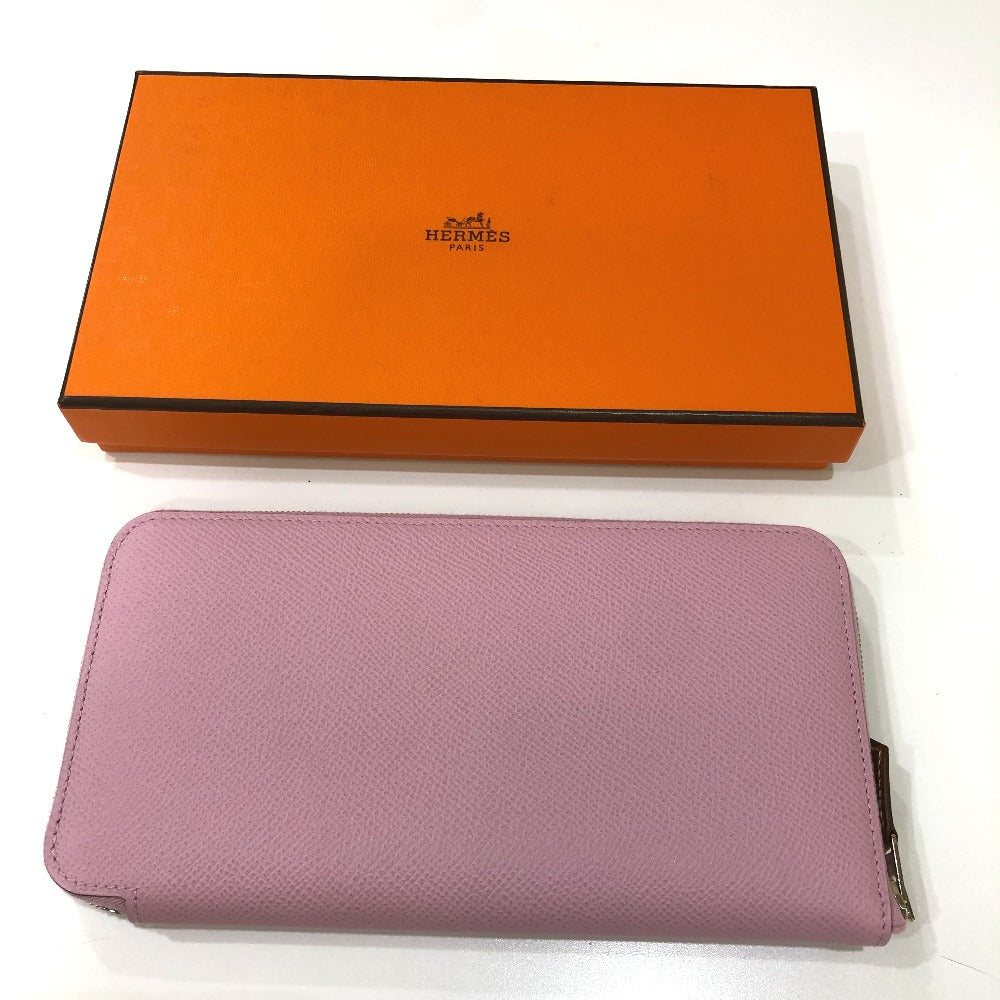 HERMES Long Wallet Purse Epsom Pink type Overall handle Azap long silk in Women Used Authentic