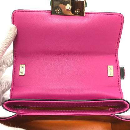 BVLGARI Shoulder Bag leather pink Serpenti Vaipa Women Used Authentic