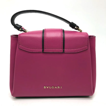 BVLGARI Shoulder Bag leather pink Serpenti Vaipa Women Used Authentic