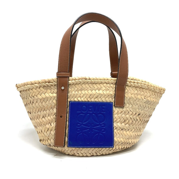 LOEWE Handbag Basket Small Anagram Straw Bag Shoulder Bag Tote Bag basket bag basket bag straw leather raffia beige Women Used Authentic