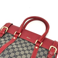 GUCCI Tote Bag Bag GG canvas / leather 131327 Red / Navy Women Used Authentic