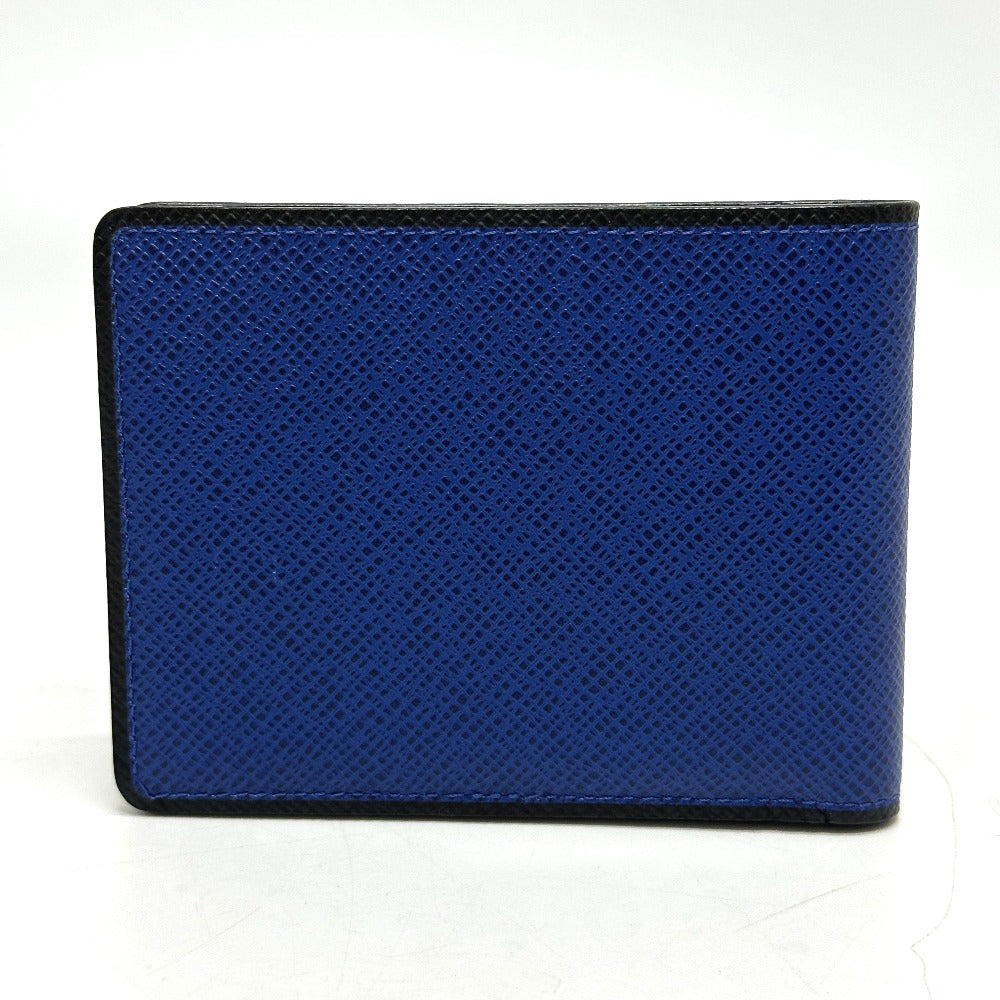 LOUIS VUITTON Folded wallet M30565 Taiga Leather blue Taiga Portefeuille mens Used Authentic