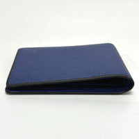 LOUIS VUITTON Folded wallet M30565 Taiga Leather blue Taiga Portefeuille mens Used Authentic