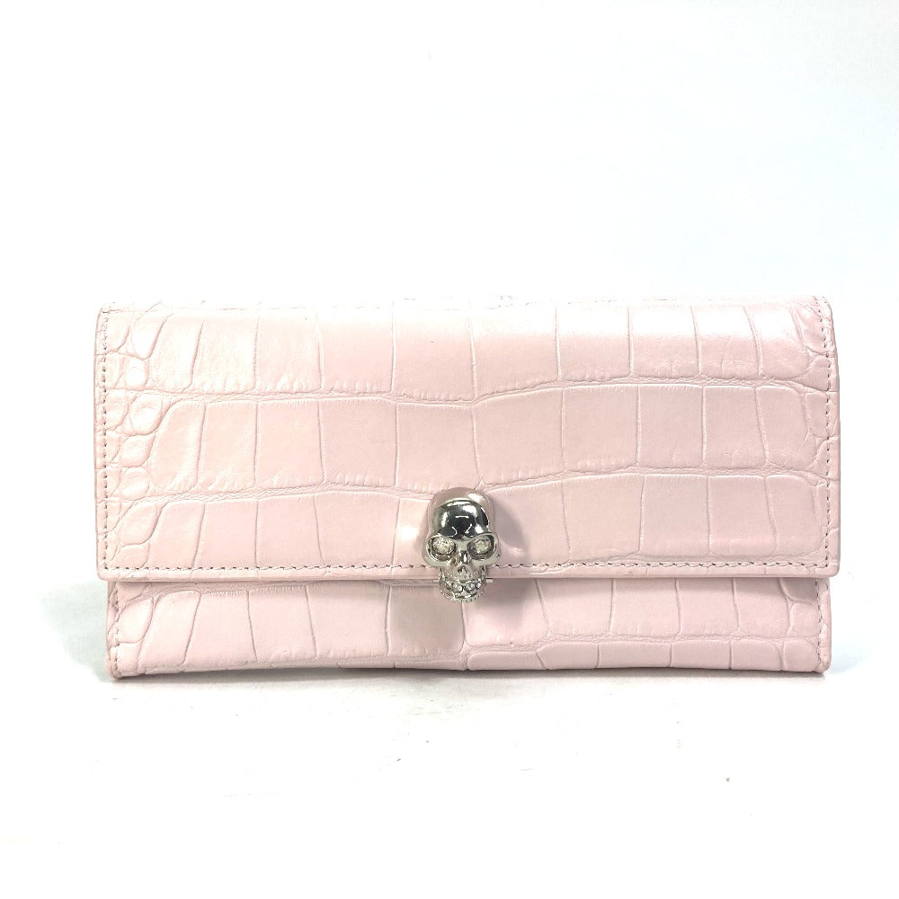 Alexander Wang Long Wallet Purse leather pink Rhinestone Skull skull Women Used Authentic