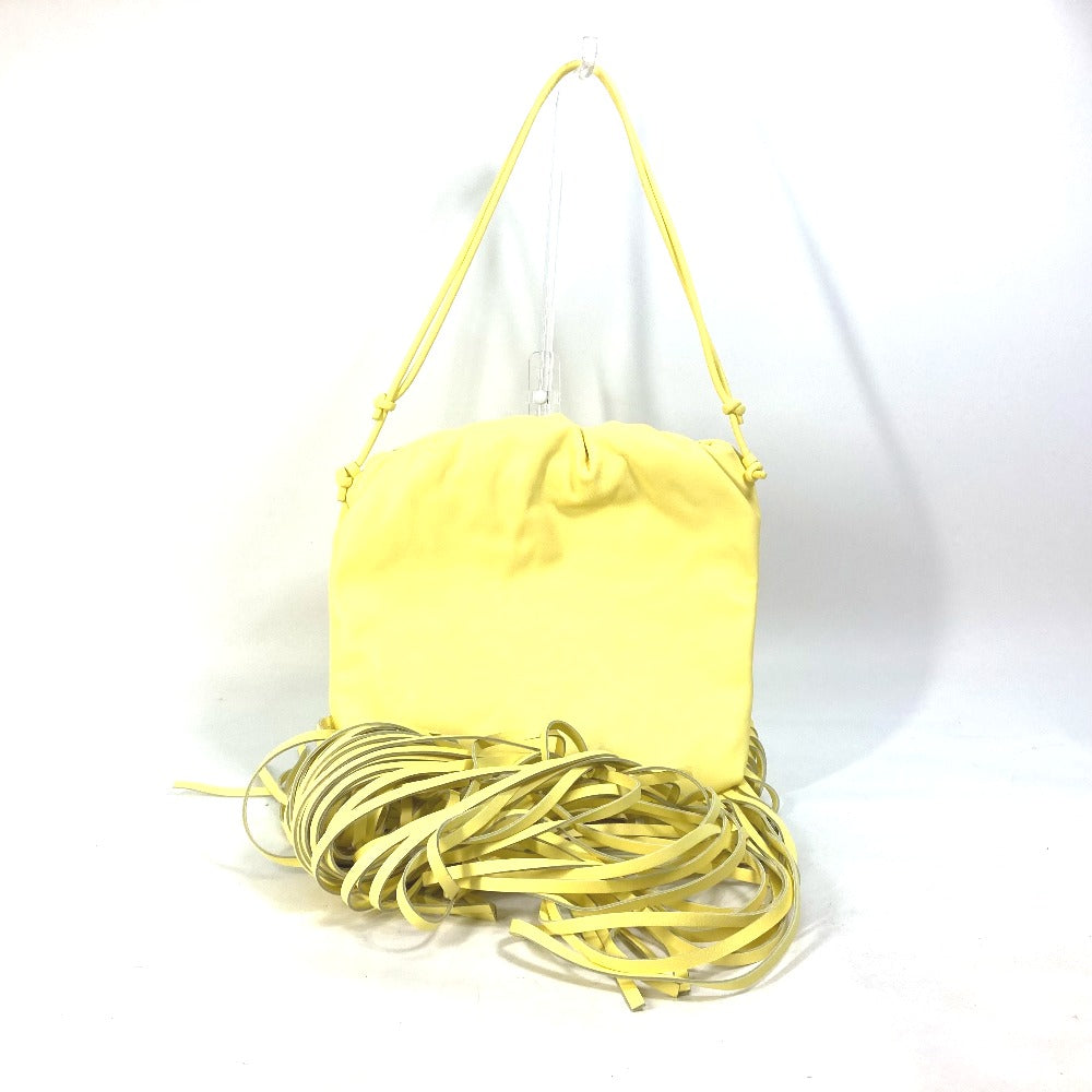 BOTTEGAVENETA Shoulder Bag 630363 leather yellow The fringe pouch Women Used Authentic