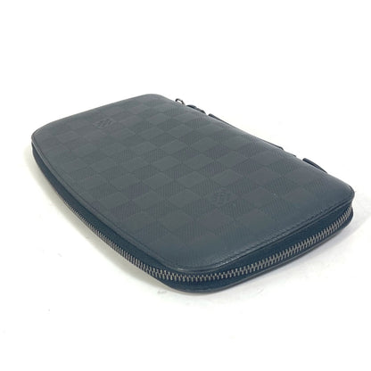 LOUIS VUITTON Long Wallet Purse N41382 Damier Anfini Leather black Damier Anfini Organizer Atoll mens Used Authentic