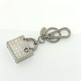 Christian Dior key ring Bag charm Lady Dior metal Silver Women Used Authentic