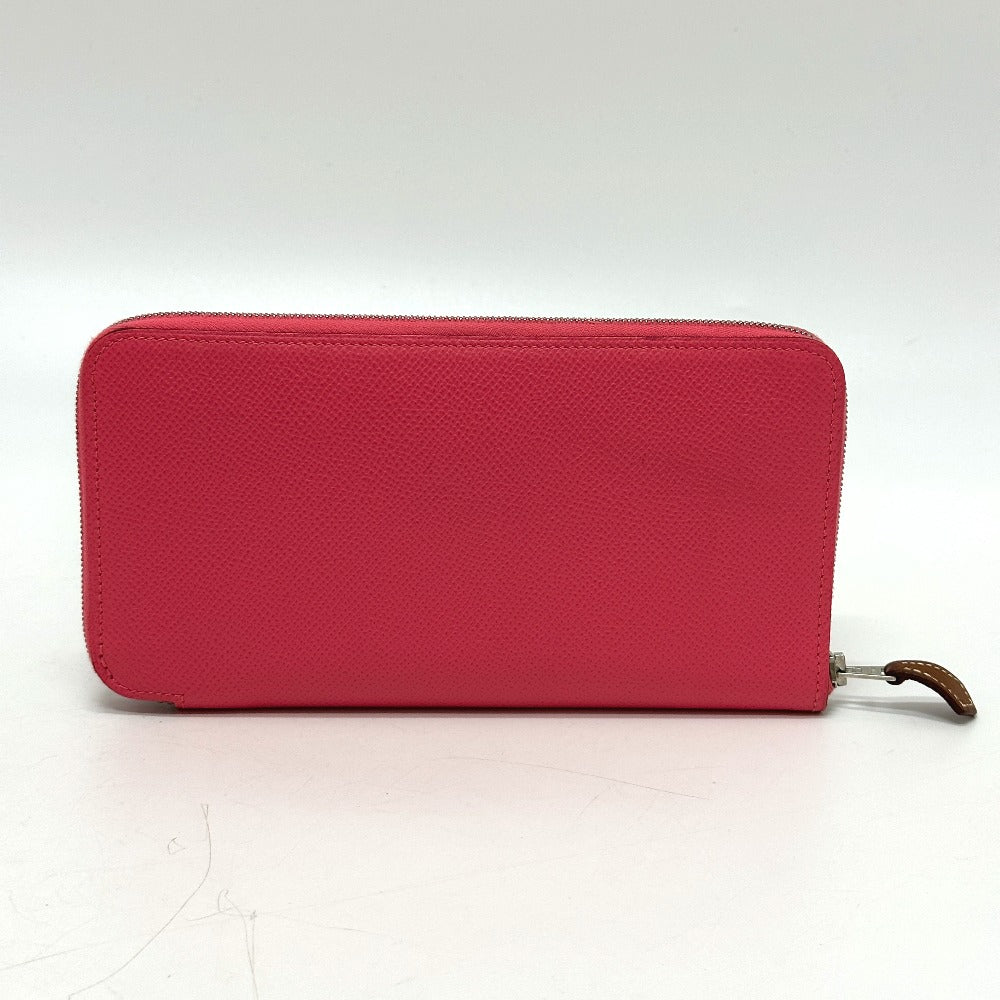 HERMES Long Wallet Purse Epsom pink Azap long silk in Women Used Authentic