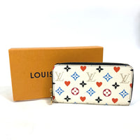 LOUIS VUITTON Long Wallet Purse M57491  Monogram multicolor canvas white heart monogram multicolor Zippy wallet Women Used Authentic
