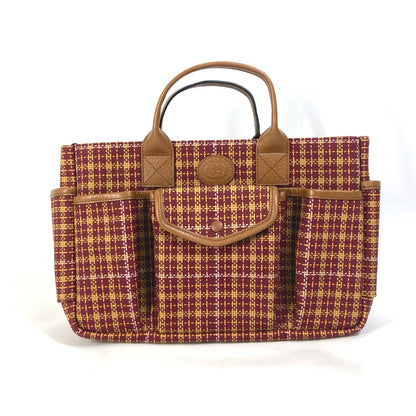 GUCCI Handbag 628159 Canvas / leather Brown/Bordeaux type check Chilled license Women Used Authentic