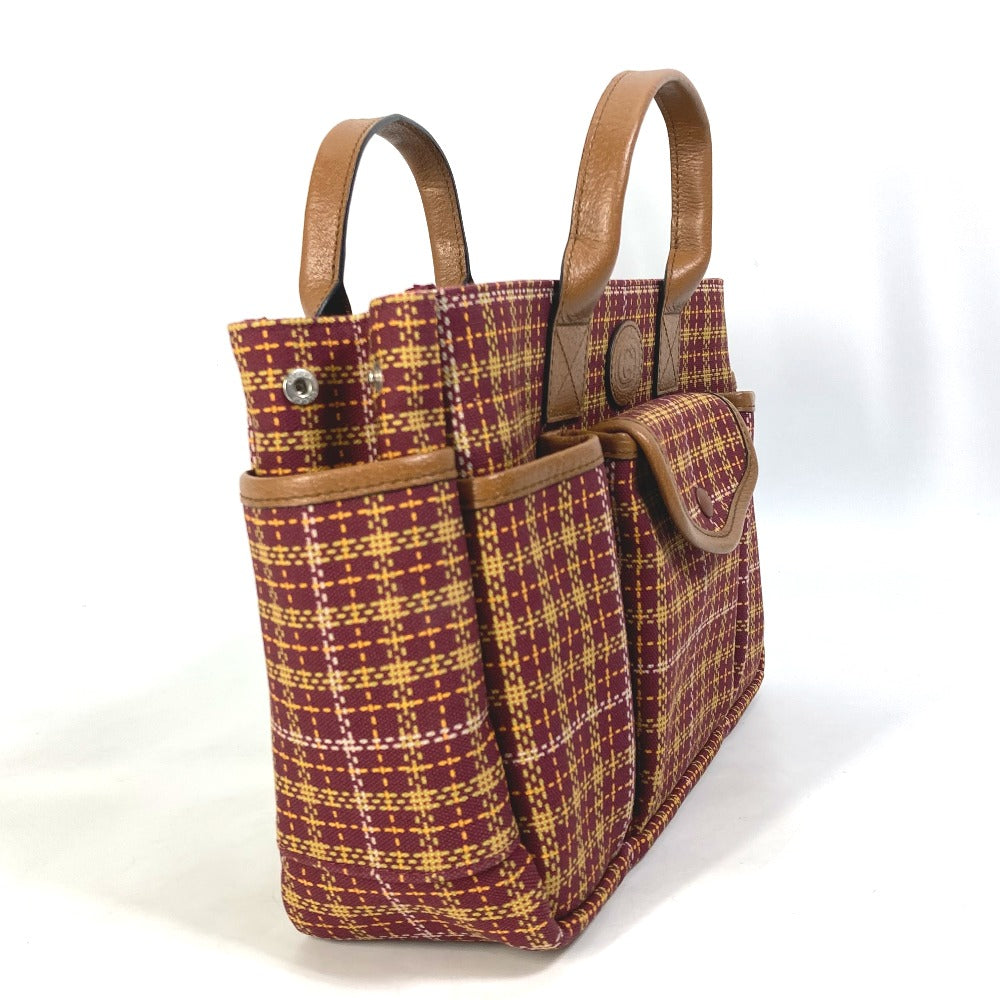 GUCCI Handbag 628159 Canvas / leather Brown/Bordeaux type check Chilled license Women Used Authentic